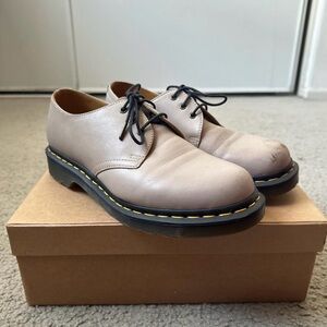 Dr. Martens Women's Lace-Up oxfords in Light Taupe with Black Soles
